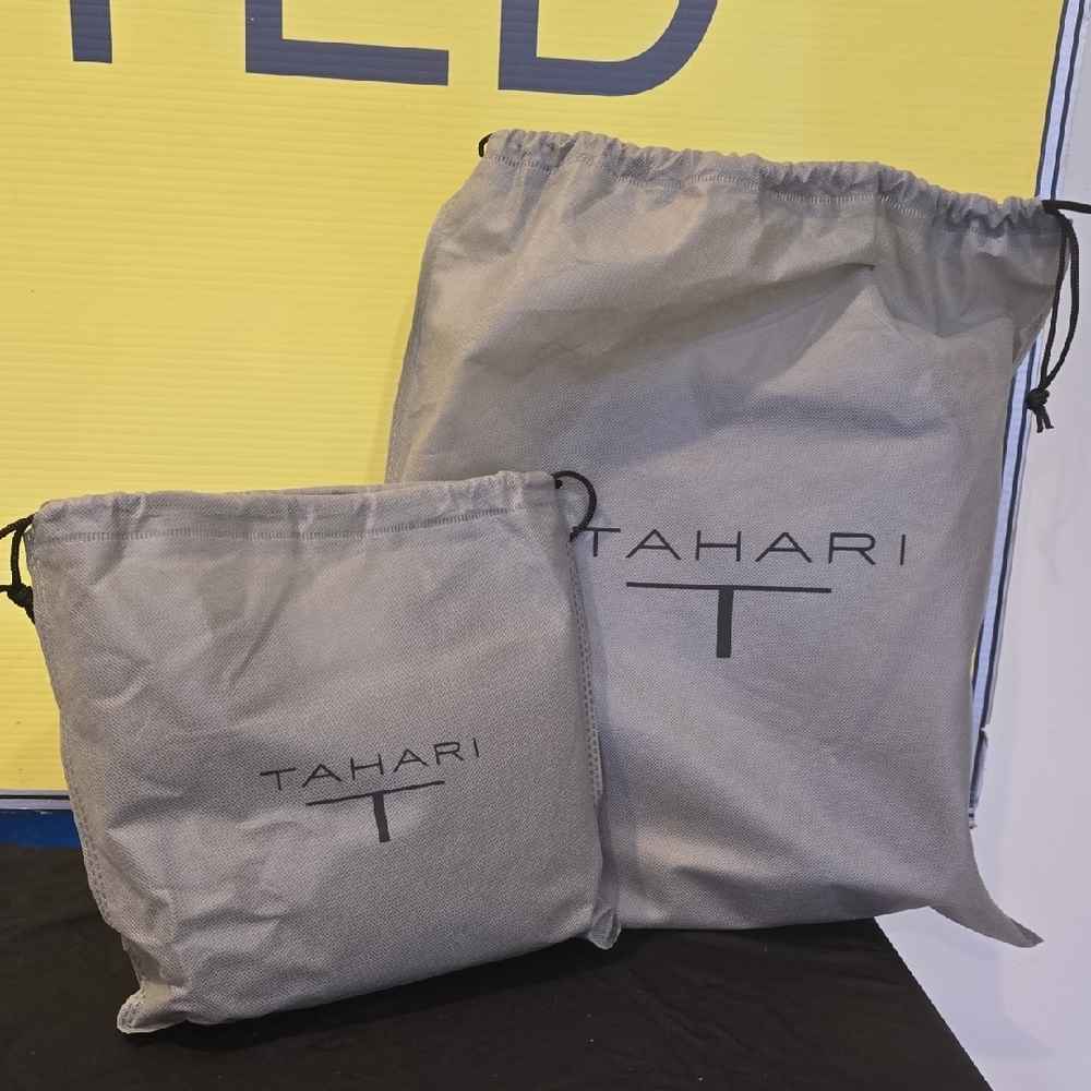 Tahari Gray Drawstring Bag Set